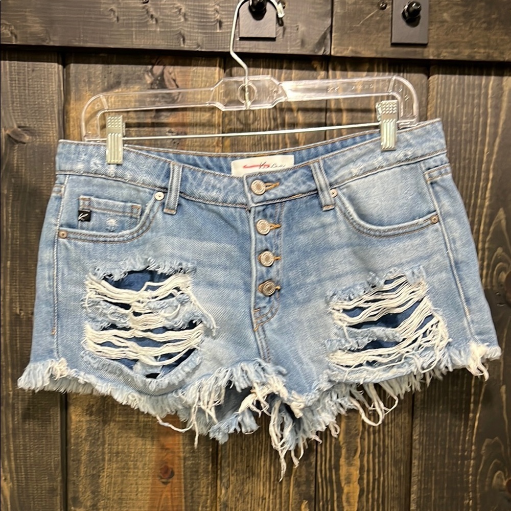 Kancan Frayed Festival Shorts M High Rise Short Distressed Boho Western Casual